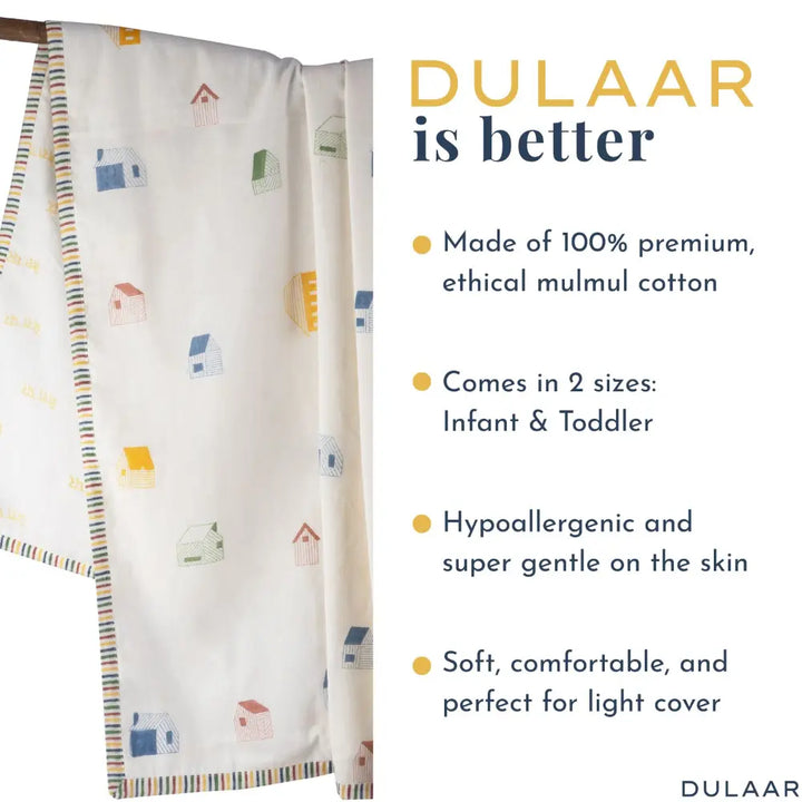 Dulaar Mulmul Muslin Dohar | Hand-Block Printed - Mera Ghar
