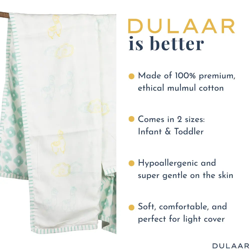 Dulaar Mulmul Muslin Dohar | Hand-Block Printed - (0-2 Years)