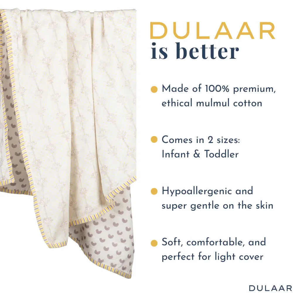 Dulaar Mulmul Muslin Dohar - Dotted Lotus