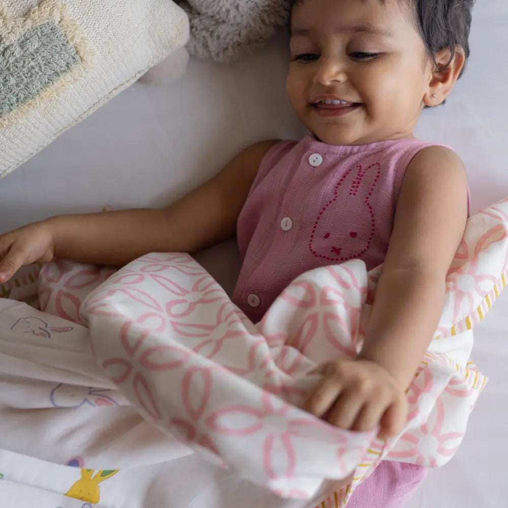 Dulaar Mulmul Muslin Dohar | Hand-Block Printed - Little Hoppers