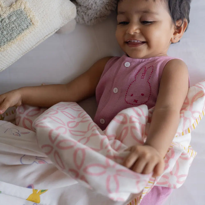 Dulaar Mulmul Muslin Dohar | Hand-Block Printed - Little Hoppers