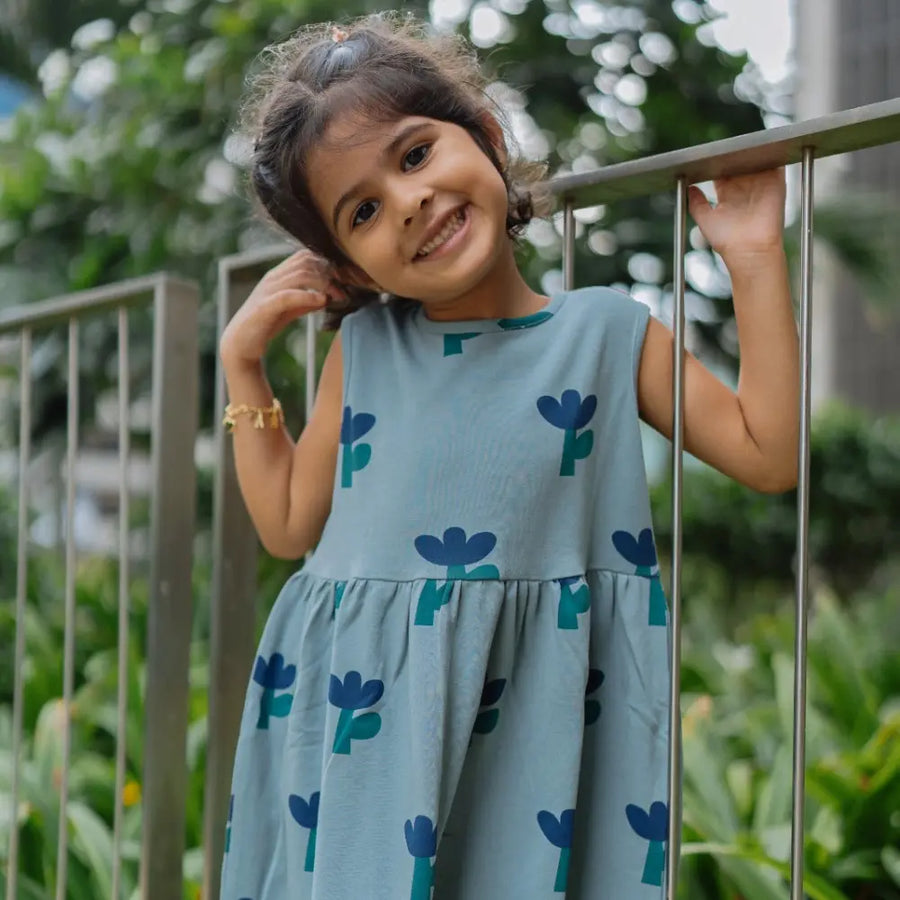 Dulaar Organic Cotton Dress - Blue