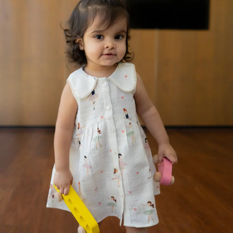 Dulaar Organic Muslin Dress - Little Ballerinas