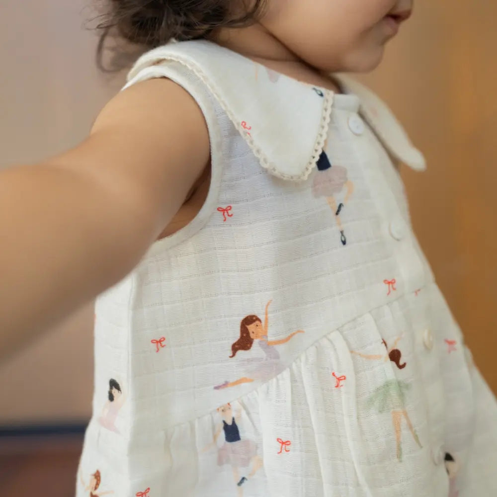 Dulaar Organic Muslin Dress - Little Ballerinas