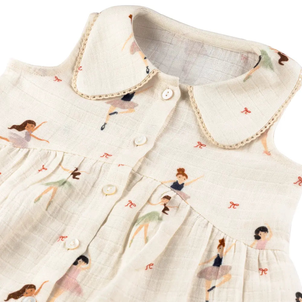 Dulaar Organic Muslin Dress - Little Ballerinas