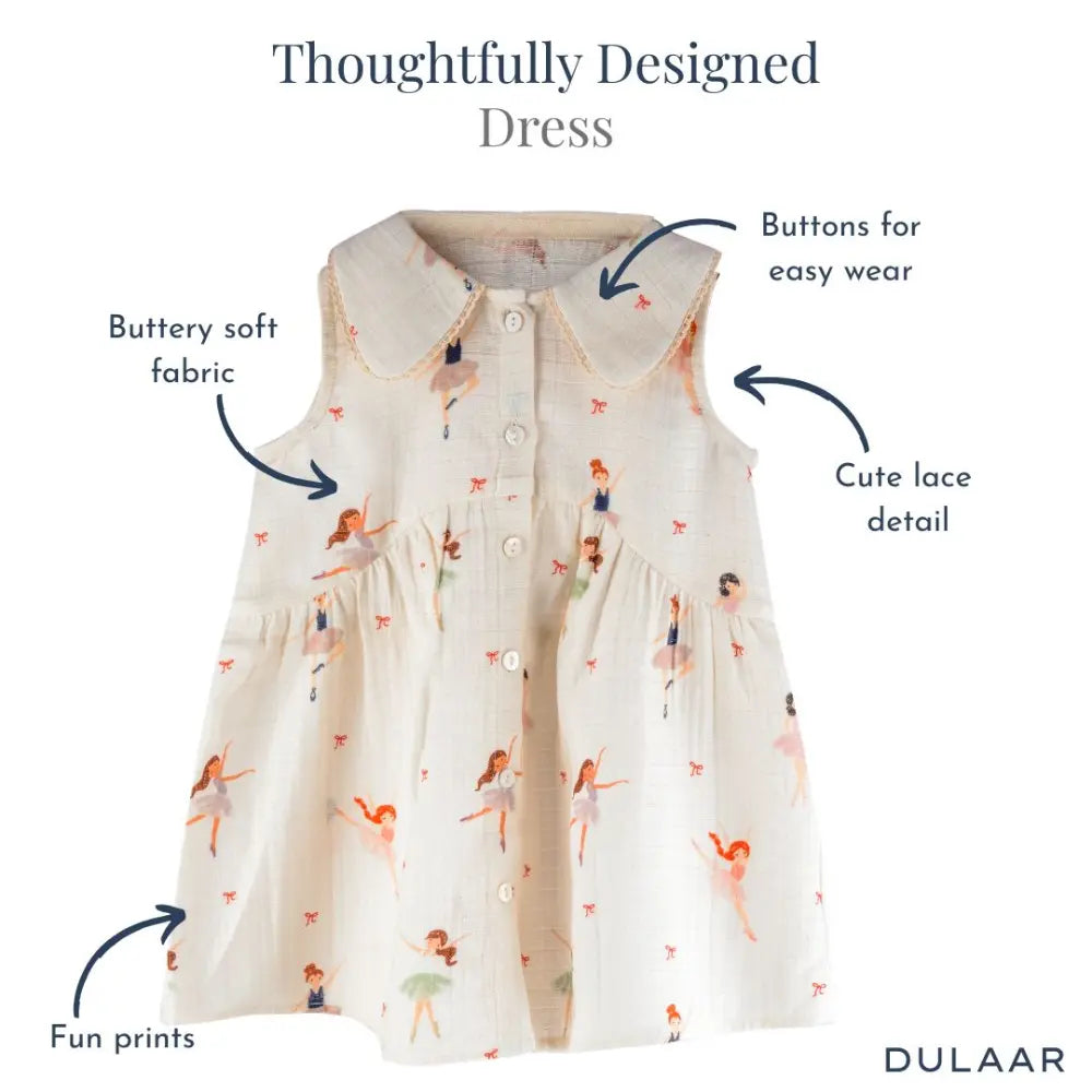 Dulaar Organic Muslin Dress - Little Ballerinas
