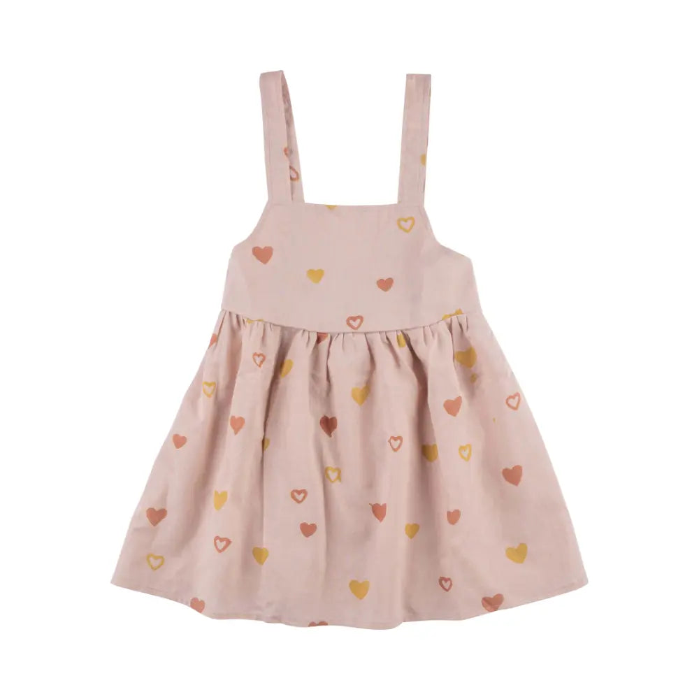 Dulaar Mulmul Dress | Hand-Block Printed - Hearts