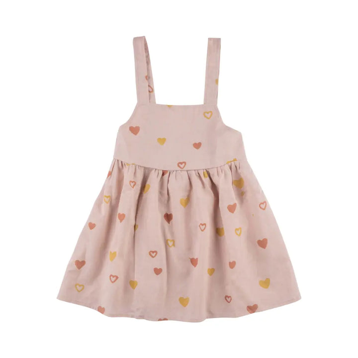 Dulaar Mulmul Dress | Hand-Block Printed - Hearts