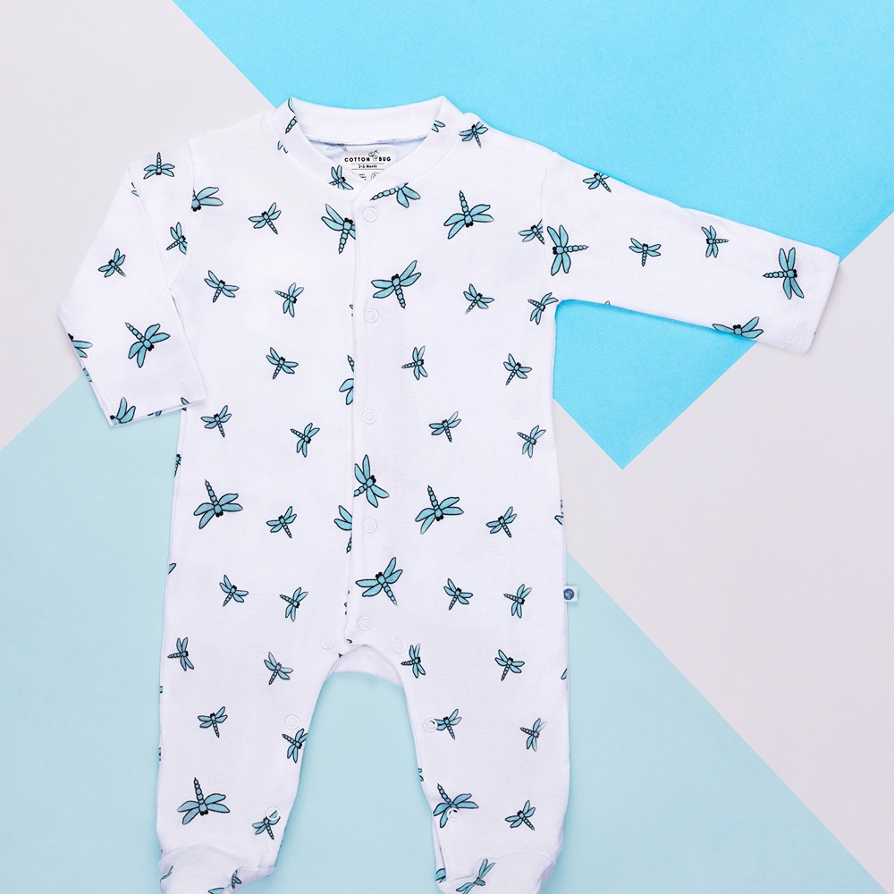 Cotton Bug Pyjama Romper - Dragonfly