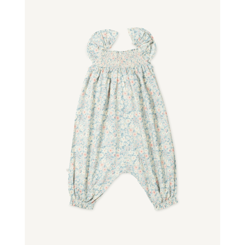 Early Sunday Printed Cotton Cambric Romper - Amelia