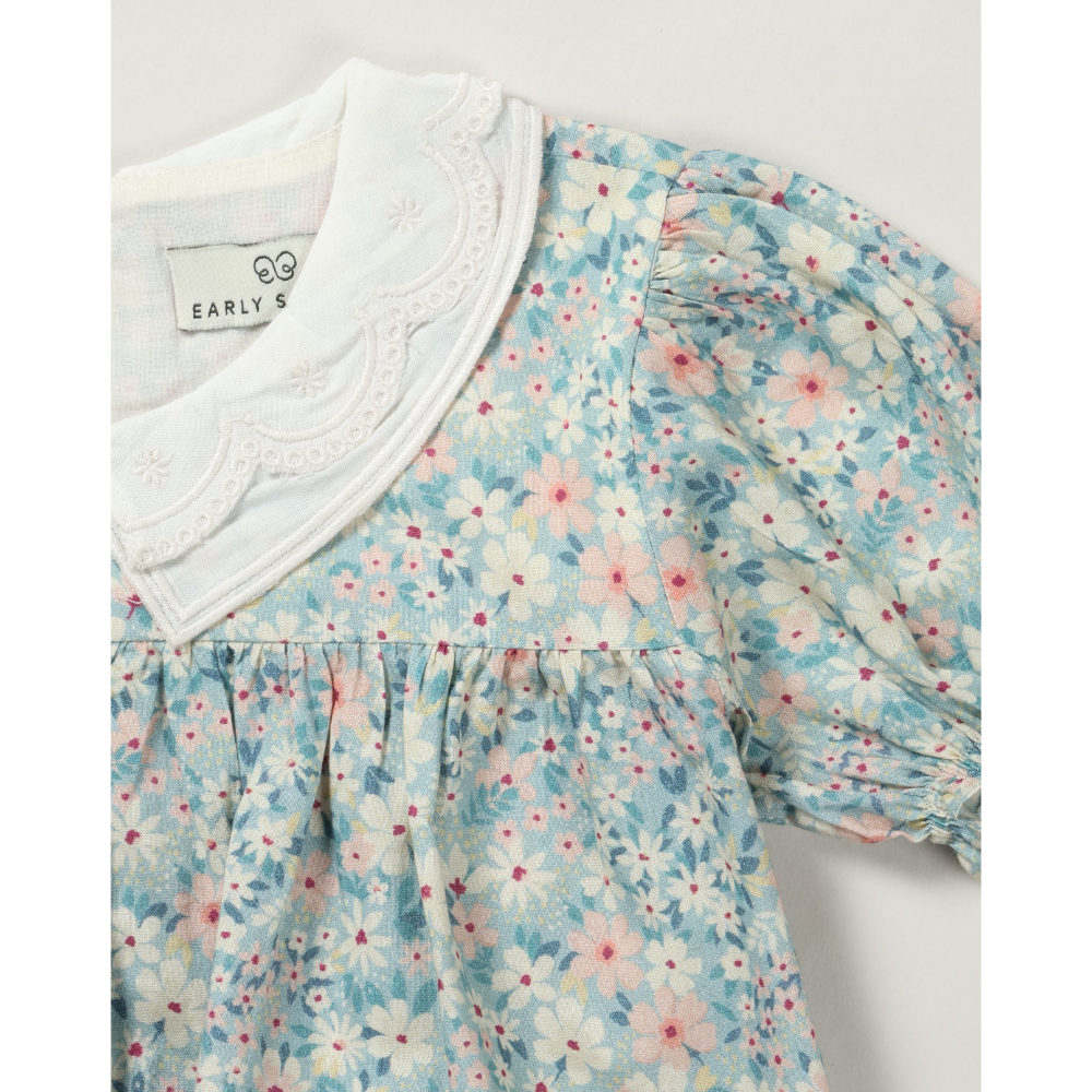 Early Sunday Cotton Cambric Sukie Baby Dress &amp; Bloomer - Amelia