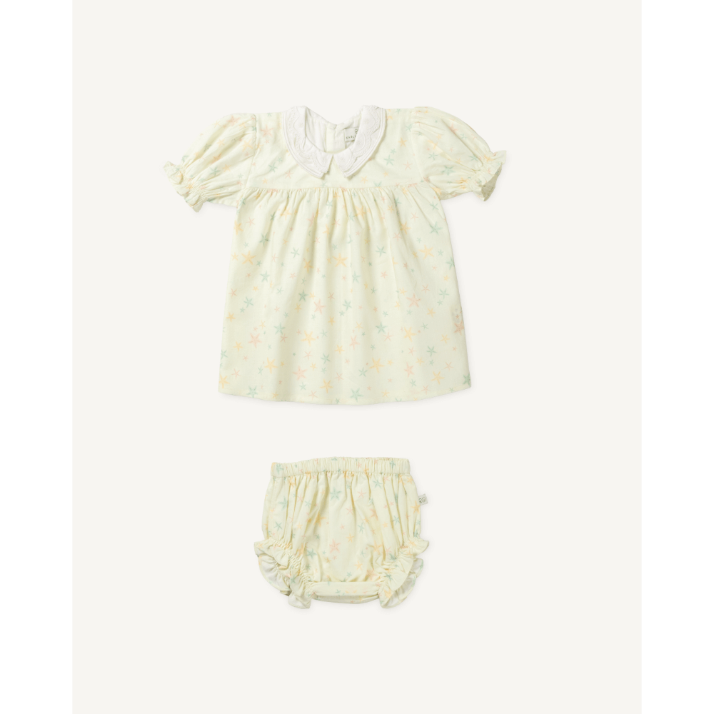 Early Sunday Sukie Baby Dress &amp; Bloomer - Star Fish