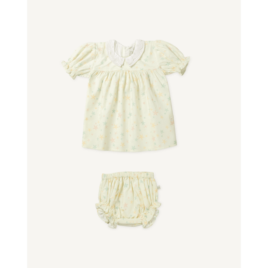 Early Sunday Sukie Baby Dress & Bloomer - Star Fish
