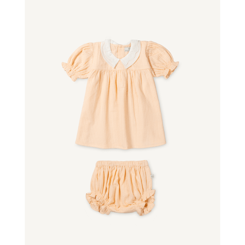 Early Sunday Sukie Baby Dress &amp; Bloomer - Warm Sand