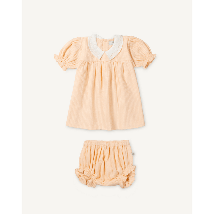 Early Sunday Sukie Baby Dress &amp; Bloomer - Warm Sand