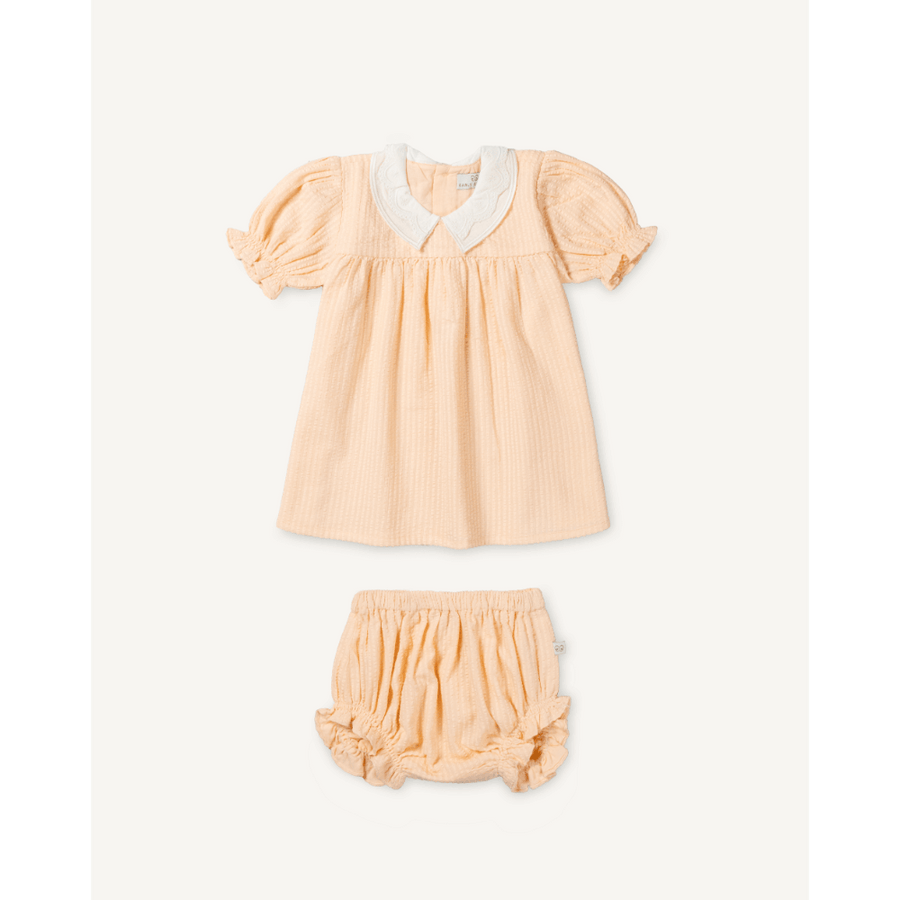 Early Sunday Sukie Baby Dress & Bloomer - Warm Sand