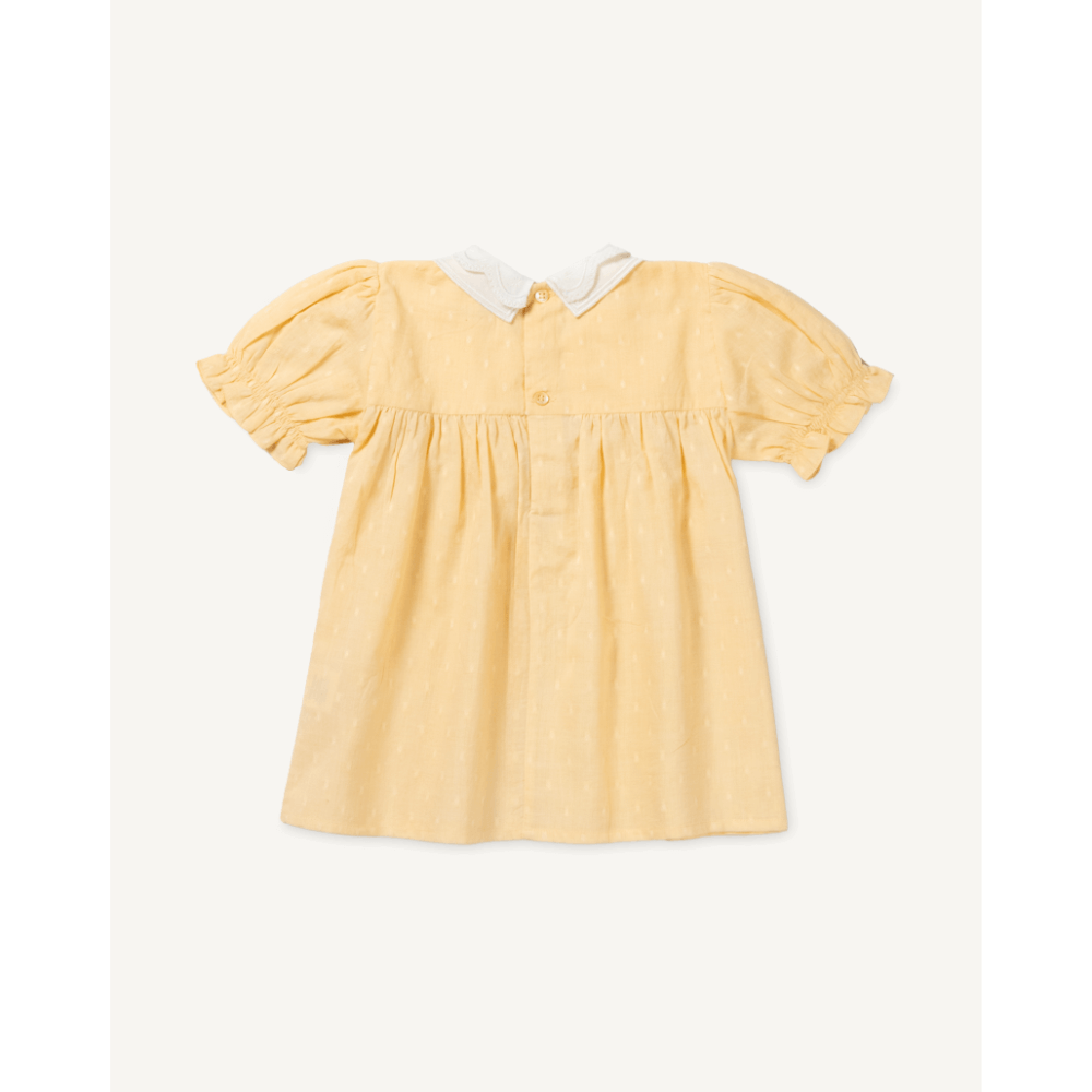 Early Sunday Swiss Dots Sukie Baby Dress &amp; Bloomer - Vanilla