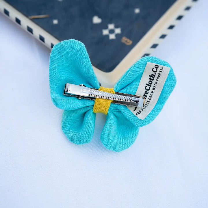 PureCloth.Co Butterfly Hair Clip For Girls  | Sky Blue