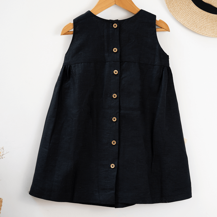 PureCloth.Co Little Black Big Bow Dress For Girls
