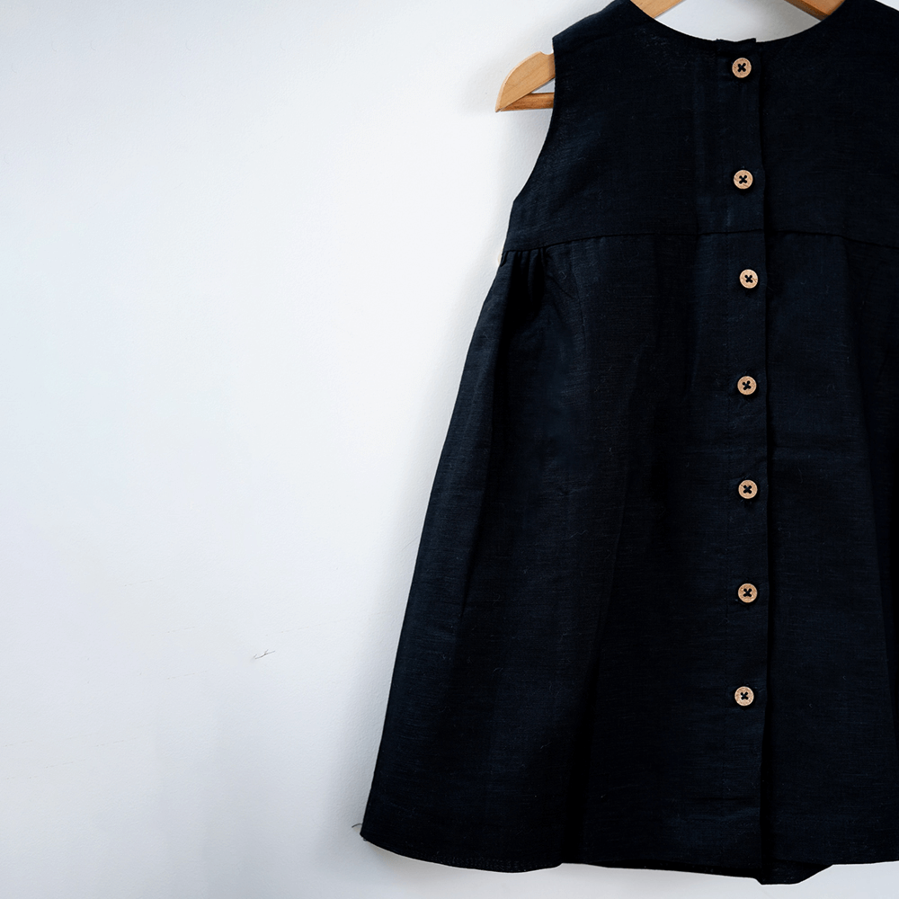 PureCloth.Co Little Black Big Bow Dress For Girls