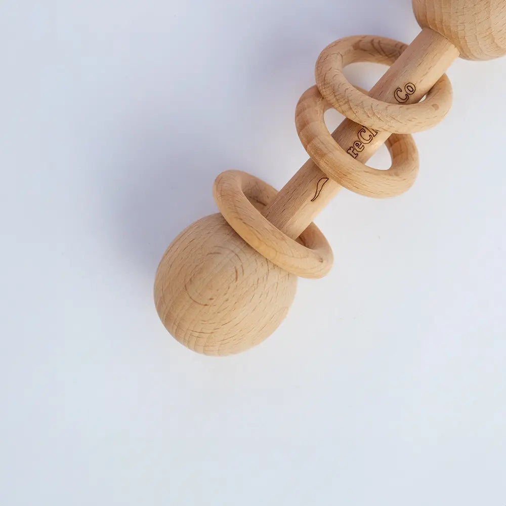 PureCloth.Co Pure Play Wooden Baby Rattle