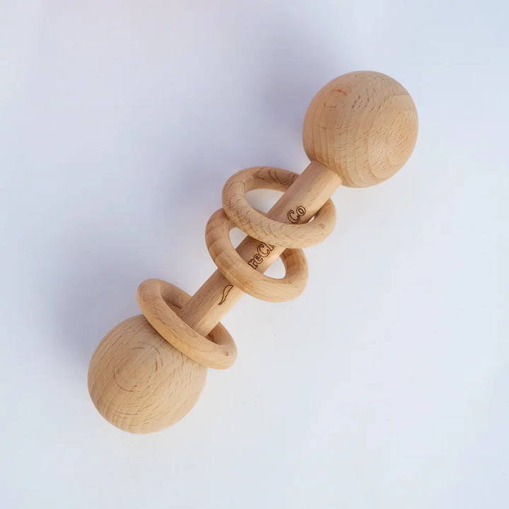 PureCloth.Co Pure Play Wooden Baby Rattle