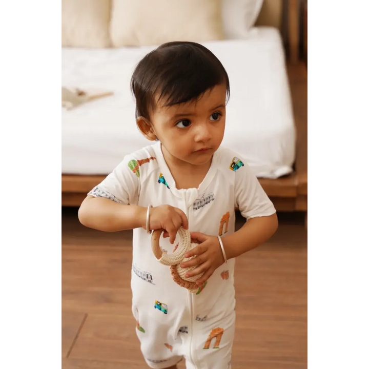Bubz Bamboo Baby Romper - Soft Breathable Two-Way Zip - Delhi