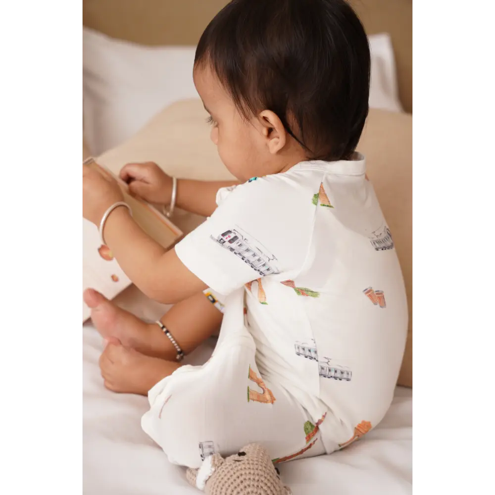 Bubz Bamboo Baby Romper - Soft Breathable Two-Way Zip - Delhi