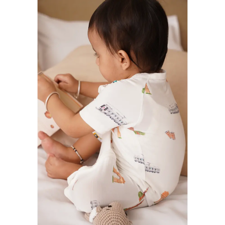Bubz Bamboo Baby Romper - Soft Breathable Two-Way Zip - Delhi