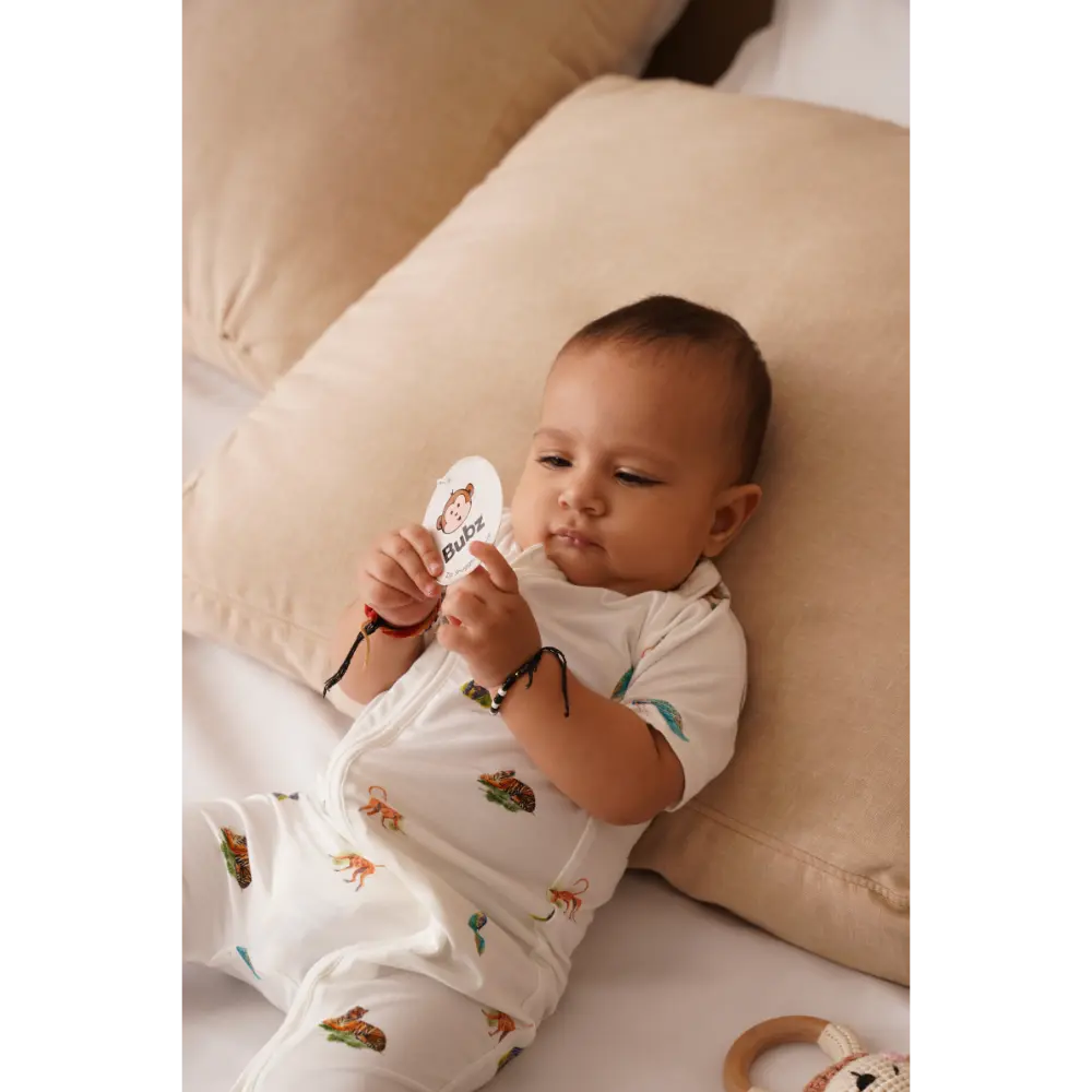 Bubz Bamboo Baby Romper - Soft Breathable Two-Way Zip - Wild Wonders