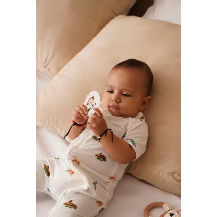 Bubz Bamboo Baby Romper - Soft Breathable Two-Way Zip - Wild Wonders