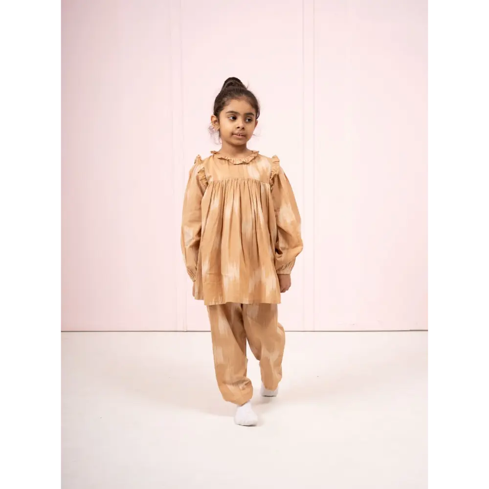 Moobaa Girls clothing The Ruffle Beige Co-Ord