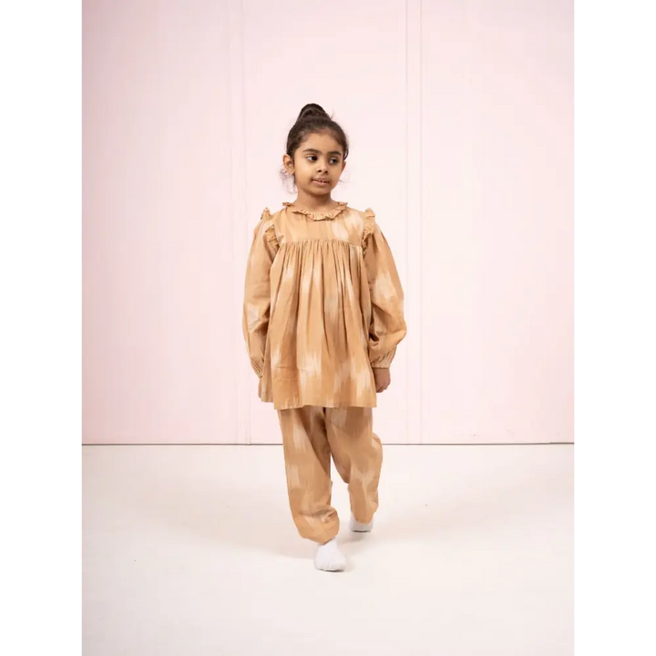 Moobaa Girls clothing The Ruffle Beige Co-Ord