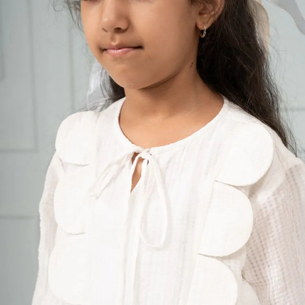 Moobaa Girls clothing The Cream Check Picnic Dress