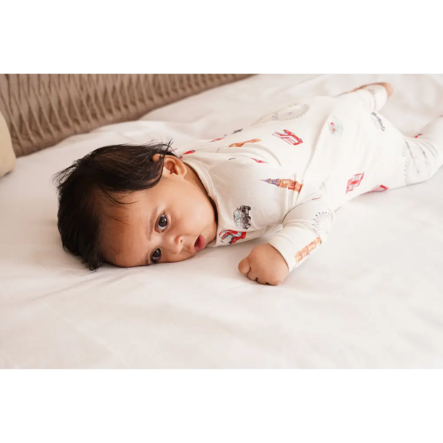 Bubz Bamboo Baby Zipsuit - Two-way Zipsuit Sleepsuit - London