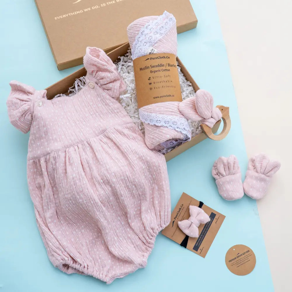 PureCloth.Co Baby Girl Gift Hamper | Pink Heart