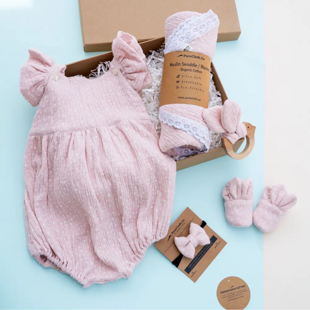 PureCloth.Co Baby Girl Gift Hamper | Pink Heart