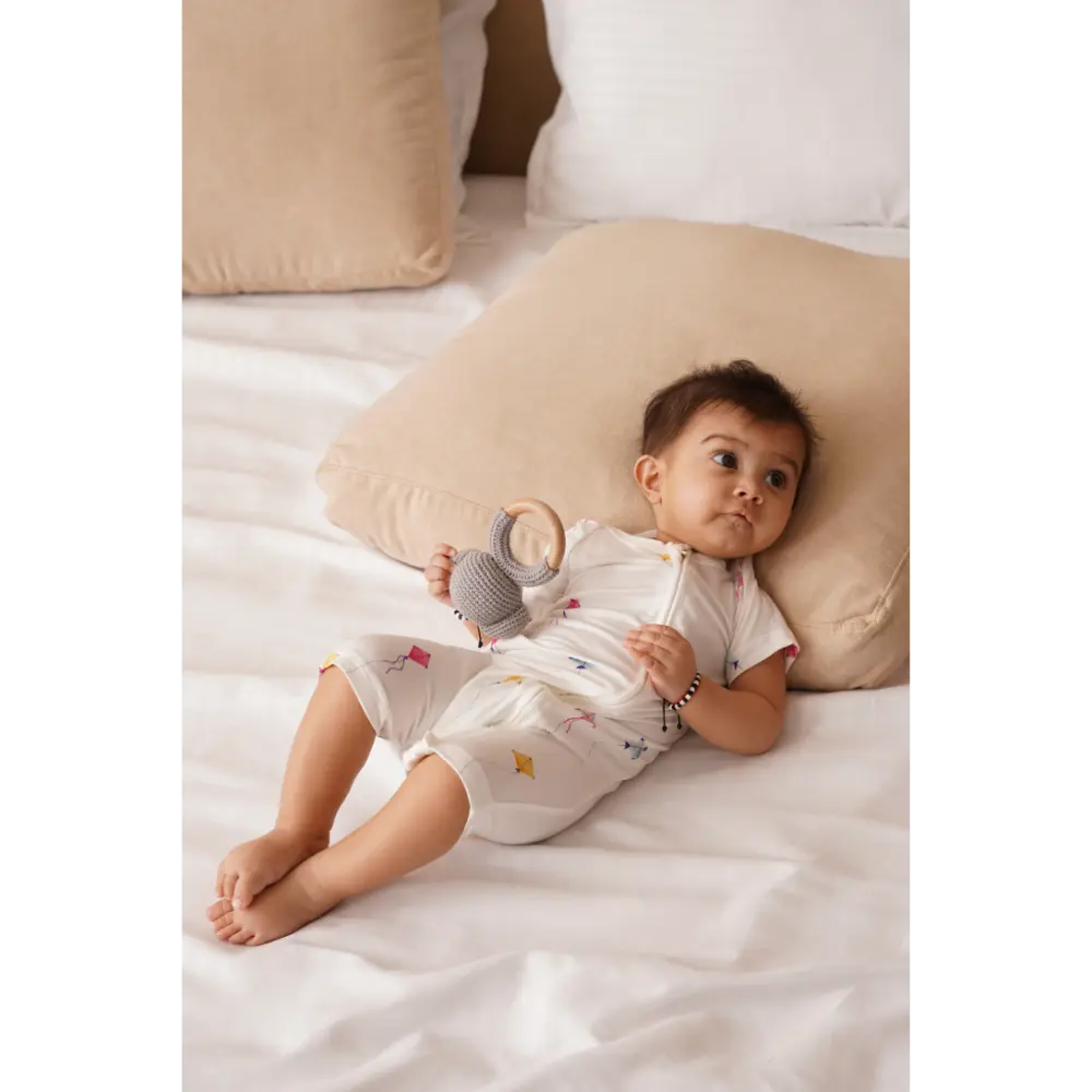 Bubz Bamboo Baby Romper - Soft Breathable Two-Way Zip - Kites