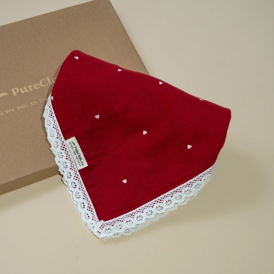 PureCloth.Co Organic Muslin Baby Swaddle/Blanket | Red Heart