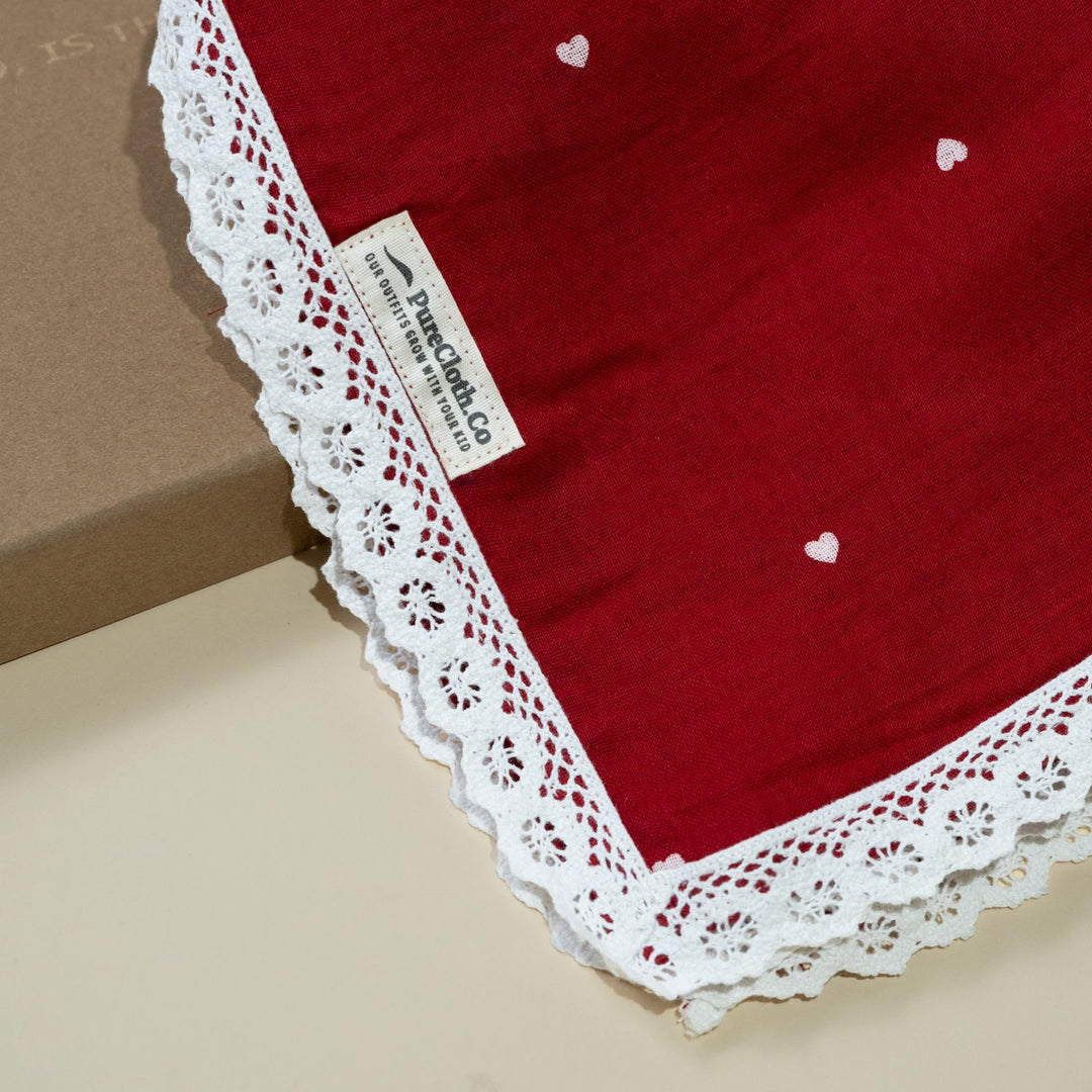 PureCloth.Co Organic Muslin Baby Swaddle/Blanket | Red Heart