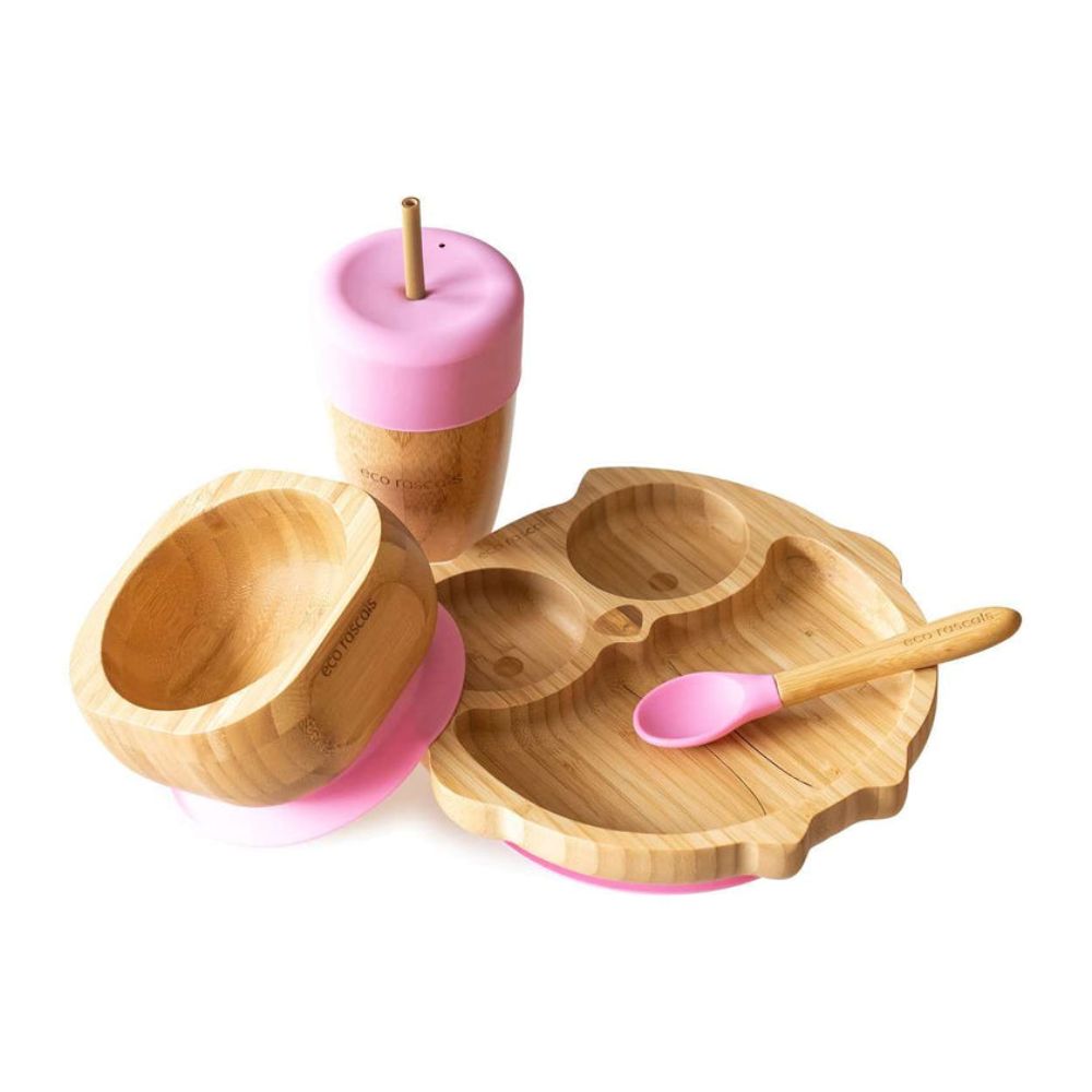 Bamboo Owl Plate Gift Set