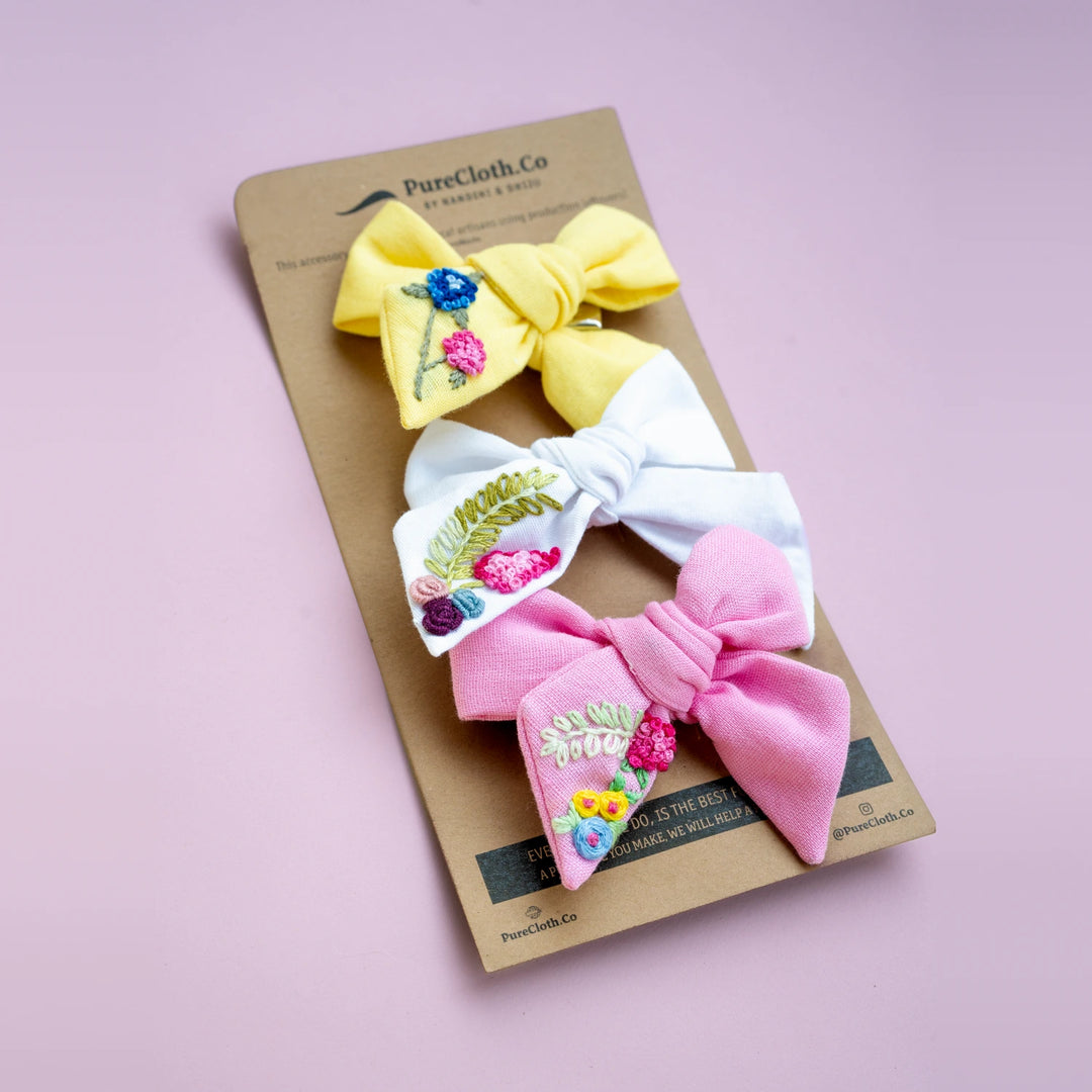 PureCloth.Co Newborn Mini Lace Bow Headband White