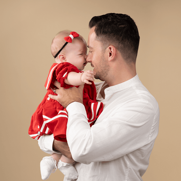 PureCloth.Co Red Sailor Dress for Girls