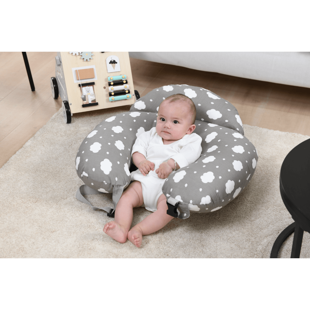 Momcozy Maternity Accessory Adjustable Nursing Pillow - Grey &amp; White