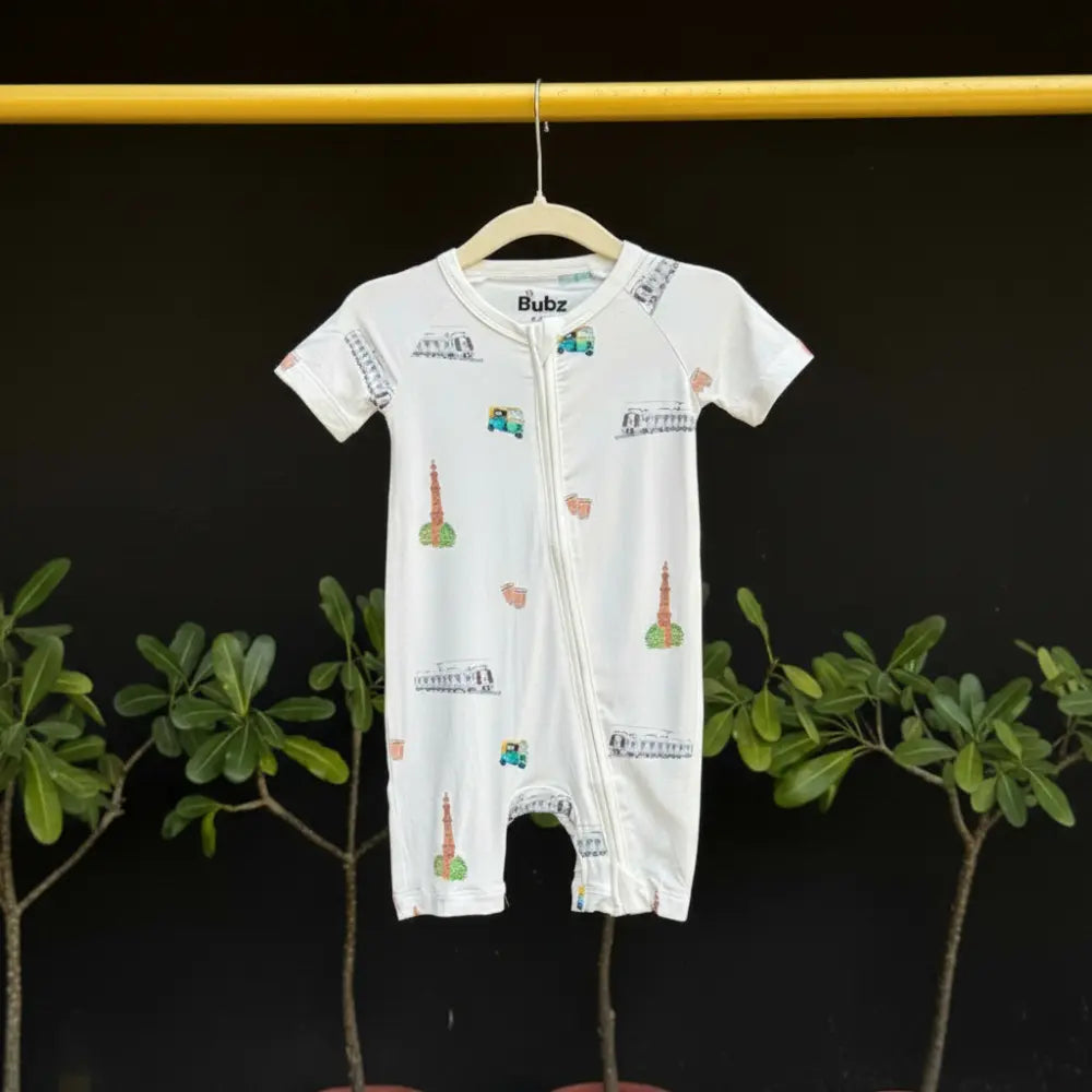 Bubz Bamboo Baby Romper - Soft Breathable Two-Way Zip - Delhi