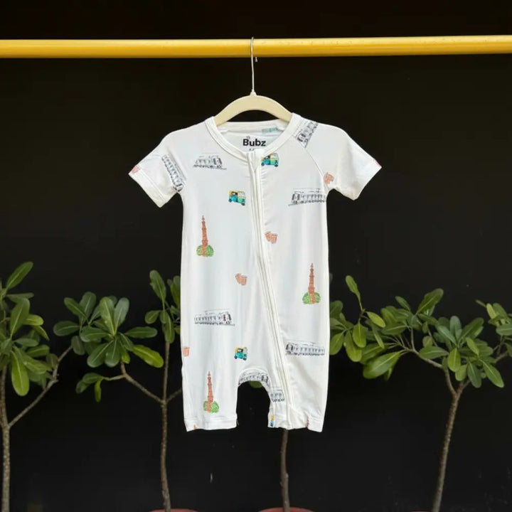 Bubz Bamboo Baby Romper - Soft Breathable Two-Way Zip - Delhi