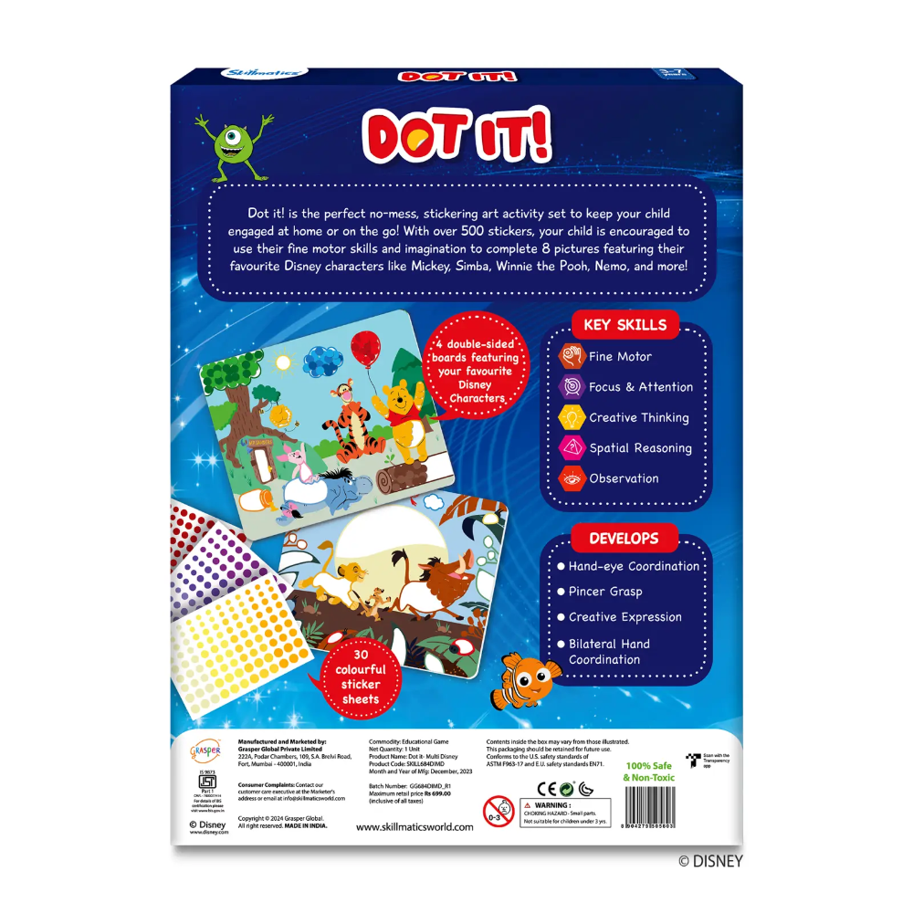 Skillmatics Dot it! - Disney Edition No Mess Sticker Art