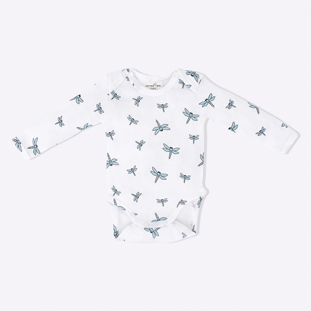 Cotton Bug Full Sleeves Romper Set of 3 - Dragonfly