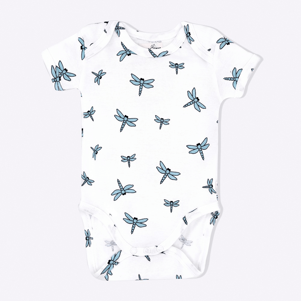 Cotton Bug Half Sleeves Romper Set of 3 - Dragonfly