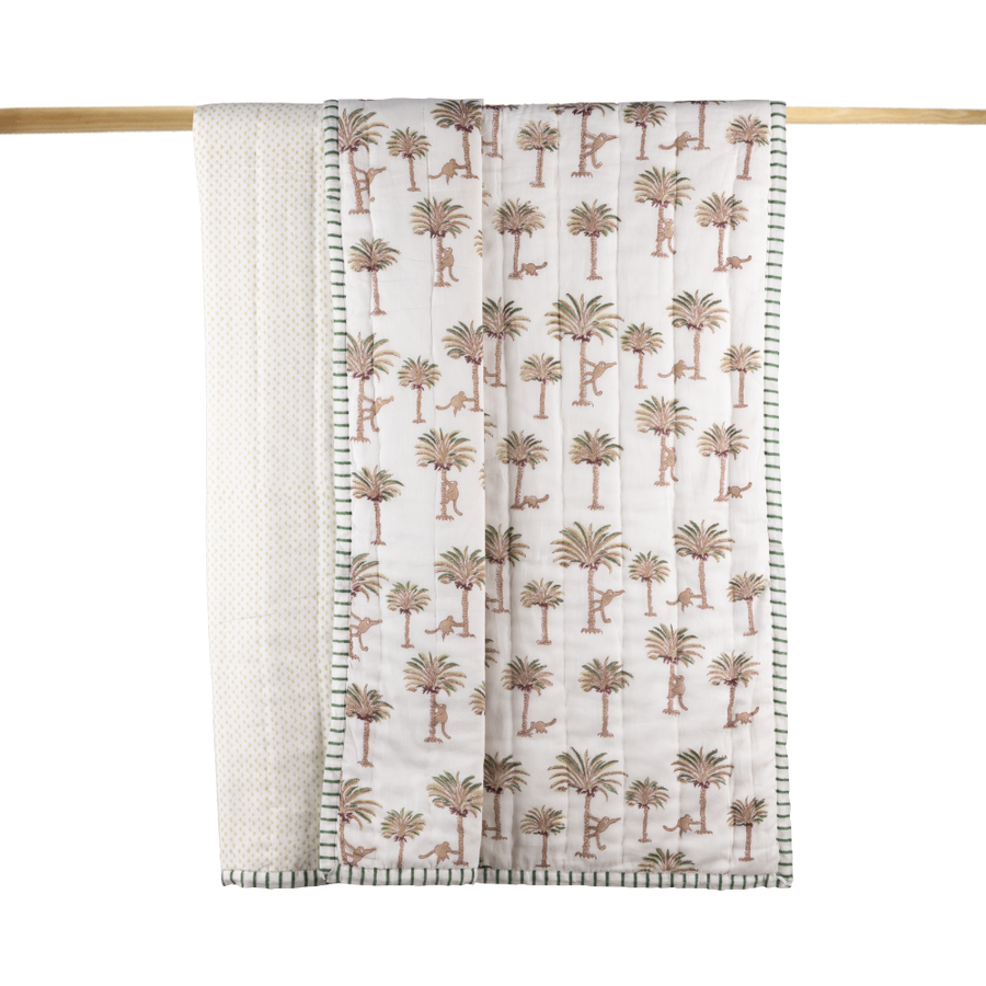 Dulaar Reversible Mulmul Quilt - Langoor Party